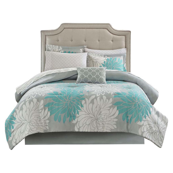 Gracie Mills Willie 9Piece Floral Comforter Set With Cotton Sheets